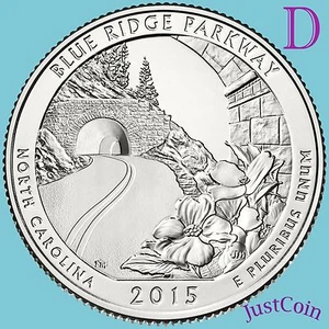 2015-D BLUE RIDGE PARKWAY (NC) QUARTER FROM U.S. MINT ROLL UNCIRCULATED - Bild 1 von 2