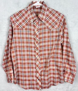 Vintage Lady Maverick Pearl Snap Western Shirt Womens Size 36 Medium Plaid USA - Picture 1 of 6