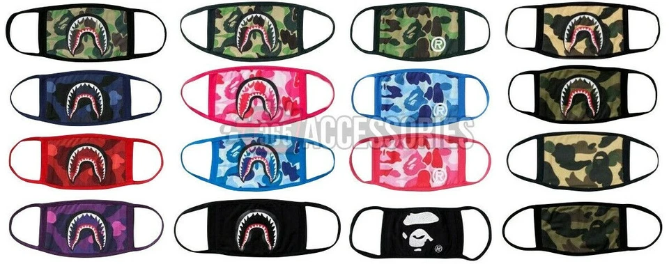 BEST QUALITY Bape Mask Shark A Bathing Ape ABC Camo Face Mouth Muffle USA Seller - Image 1 of 4