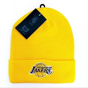 LA Los Angeles Lakers Beanie Hat Mens Womens NBA Fan Gear Gift Yellow Purple - Picture 1 of 4