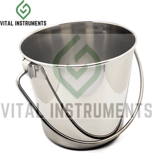 Bucket Pail 2 Qt Stainless Steel Dog Pup Kennel Farm Feed Rust Resistant - Picture 1 of 1