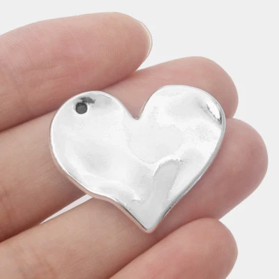 4 x Dijes Colgantes Colgantes Plata Tibetana Grande Amor Forma Corazón Regalo 33x24mm