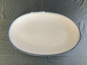 Vintage "Sky" Pfaltzgraff 14" Serving Platter #016 Blue Rimmed Some Chips - Picture 1 of 9