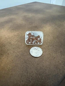 Vintage Large Intaglio "Ashurbanipal Hunting Lions" Glass Cameo Ring -1950's.. - Bild 1 von 3