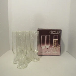 Juego de 6 vasos de flauta de cristal europeo soplado Interlude colección europea de colección - Imagen 1 de 6