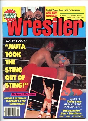 .THE WRESTLER MAGAZINE 12/89 MUTA STING TEDDY LONG WIDOWMAKER BARRY WINDHAM  - Image 1 of 2