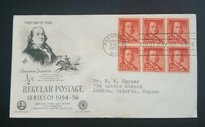 US FDC # 1030a Benjamin Franklin 1955. - Image 1 of 4