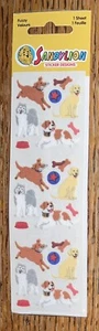 RARE SandyLion Dog Doggie Puppy Pup Food Pet Animal Toy Ball Scrapbook Stickers - Picture 1 of 3