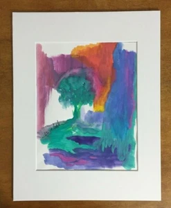 Original Ink Painting by Lori Clark Matted to 11" x 14" Plastic Sleeve GIFT! - Picture 1 of 5