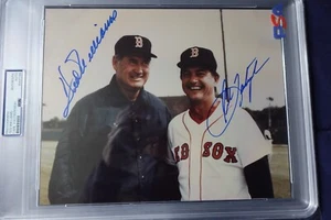 Carl Yastrzemski & Ted Williams Autographed 8x10 Photo Red Sox Baseball PSA SLAB - Picture 1 of 3