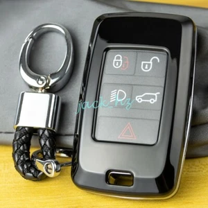 Car Key Chain Fob Cover Case For Land Rover Range Rover Jaguar Accessories Black - Picture 1 of 8