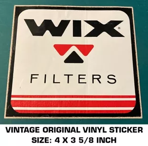 WIX FILTERS VINYL DECAL STICKER VINTAGE ORIGINAL NASCAR RACING - DRAG - NHRA - Picture 1 of 2