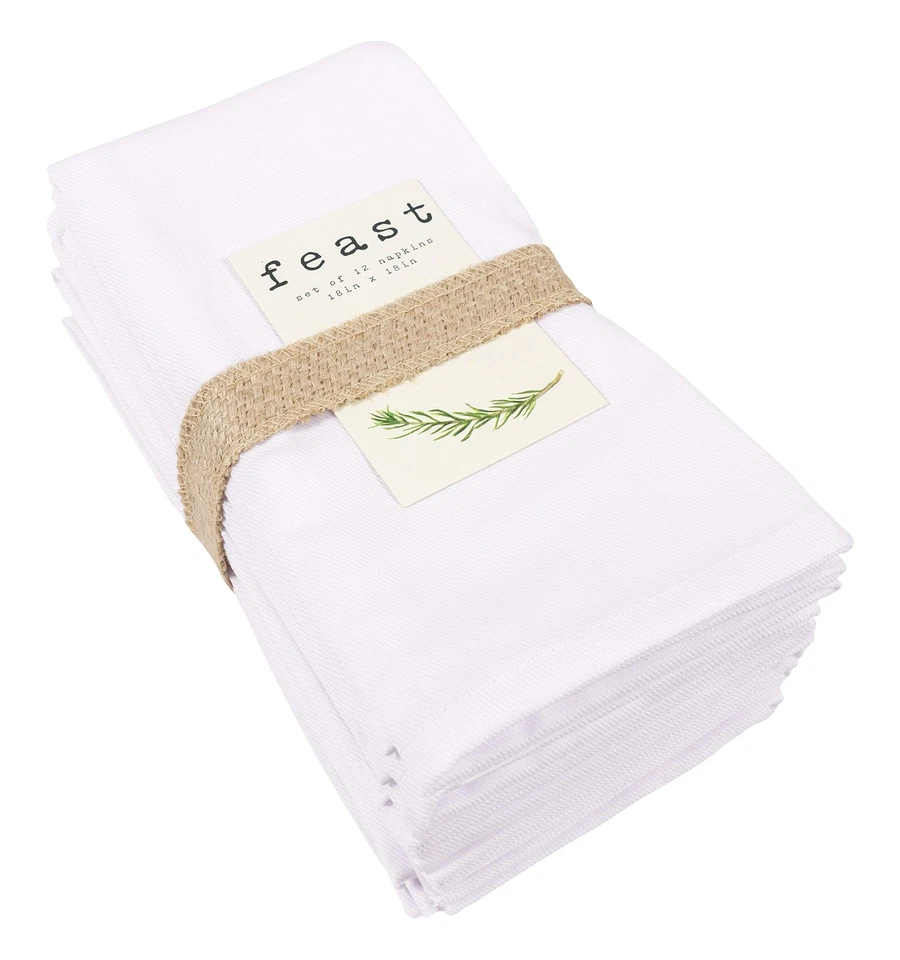 KAF Home Feast Dinner Napkins | Set of 12 Oversized Easy-Care Cloth Napkins...