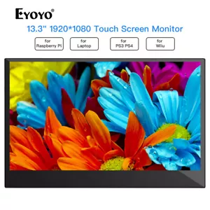 Eyoyo 13.3" Portable Touchscreen 1920x1080 USB Monitor Second Screen for Working - Picture 1 of 11