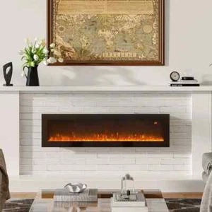 Smallbee 50" LED Llama Montada en la Pared Chimenea Eléctrica con Control Remoto Nuevo Stock Reino Unido - Imagen 1 de 3