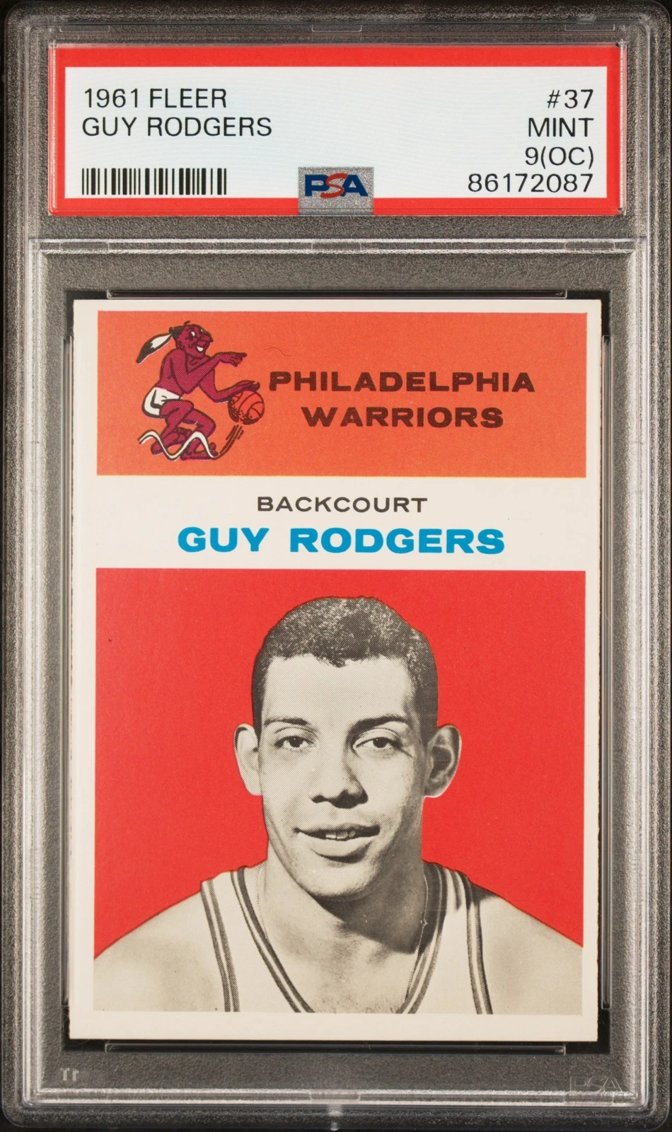 PSA 9 (o/c) 1961 Fleer #37 Guy Rodgers Philadelphia Warriors SET BREAK!