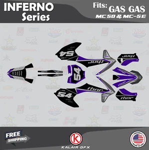 Graphics Kit for GASGAS MC50 MC-E5 MC-E3 (2021-2023) Inferno - PURPLE - Picture 1 of 6