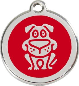 Stainless Steel Red Dingo ID Dog Tag Black Purple Blue Green Yellow Red Pink - Picture 1 of 22