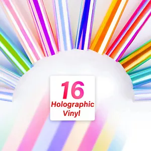 12" x 60" holografisches permanentes Vinyl, Basteln Klebevinyl - geschnittene Silhouette - Bild 1 von 33