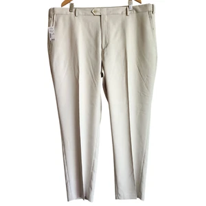 44X30 Jos A Bank Traveler Pants Stone Beige Mens Size Slider Waistband Polyester - Picture 1 of 24