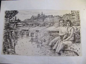 Metz André Simon 1926-2014 Ink Chinese On Tracing Paper - Picture 1 of 2