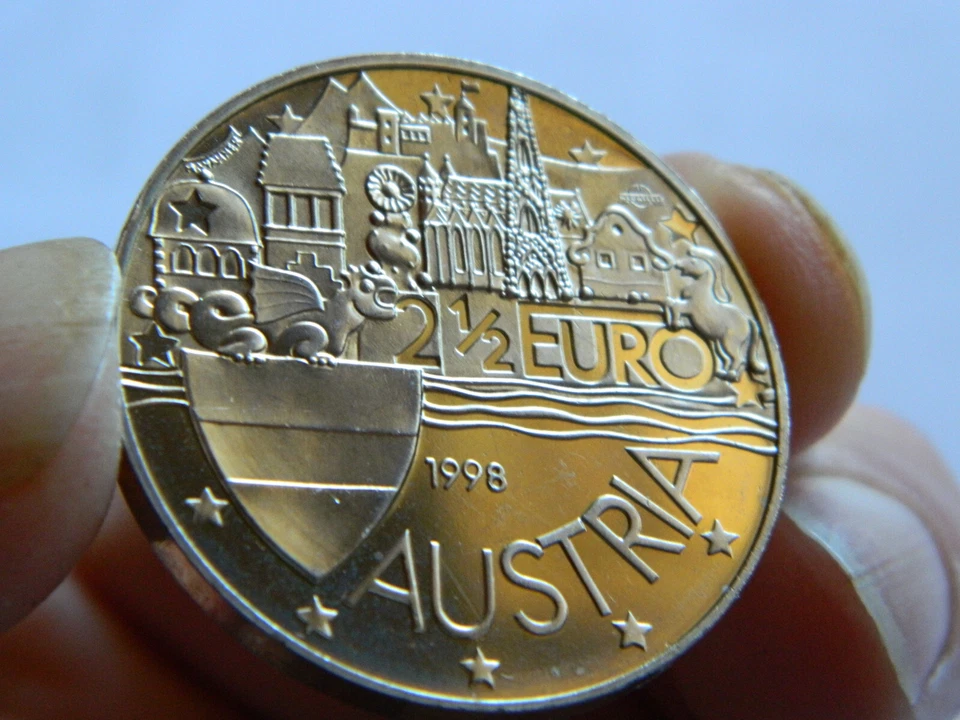 1998  2 1/2 Euro - Austria (Insignia of the Holy Roman Empire) - BU coin - Image 1 of 4