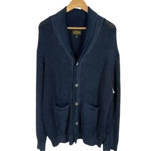 Cardigan scialle uomo True Religion taglia XL nuovo con etichetta design navy - Foto 1 di 9