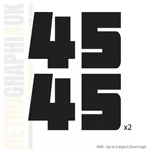 PAIR Custom Racing Numbers Scooter Race Car Track Stickers Decals - - Picture 1 of 3