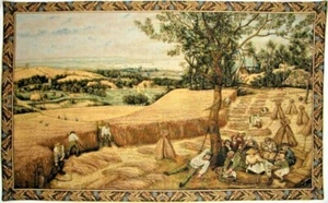 J P BRUEGEL THE HARVESTERS 43" X 27"  BELGIAN TAPESTRY WALL HANGING, FULLY LINED - Picture 1 of 7