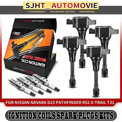 4x Ignition Coils & Spark Plugs Kits for Nissan Pathfinder R52 XTrail T31 Navara - image 1 of 4