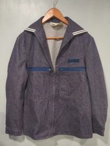 Vintage French Marine Nationale Navy Working Uniform Denim Blue 1970s / 1980s - Picture 1 of 12