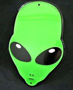 ALIEN HEAD -*US MADE* Embossed Die-Cut Sign - Man Cave Garage Bar Pub Wall Decor - Picture 1 of 8
