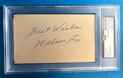 Nellie Fox - Chicago White Sox - HOF- Signed Index Card PSA Authenticated - Image 1 of 2