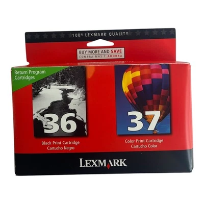 Lexmark 36/37 Black & Color Return Program Ink Cartridge Combo Pack - New - Image 1 of 4