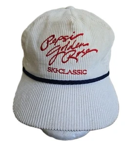 Cappello classico da sci Pepsi Golden Rose vintage corda in velluto a coste - Foto 1 di 7