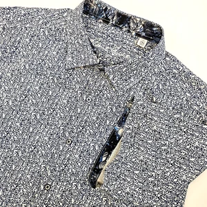 Robert Graham Classic Satin Blue Floral Pattern Button Short Sleeve Shirt 2XL - Picture 1 of 10