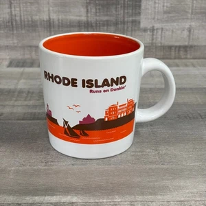 2013 DUNKIN DONUTS Rhode Island RUNS ON DUNKIN Destination COFFEE MUG 14oz EUC - Picture 1 of 6