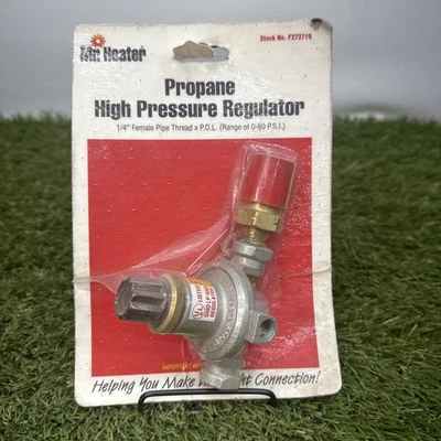Mr. Heater F273719 High-Pressure Propane Gas Regulator 1/4” Fnpt P.O.L. 0-60 Psi - Image 1 of 4