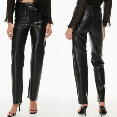 Pantalón Wilfred Aritzia Melina imitación cuero negro, talla 6 Foto 1 de 4