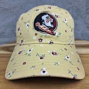 Florida State Seminoles Hat Cap Strap Back Tan Floral Logo NCAA New Era Womens - Picture 1 of 9