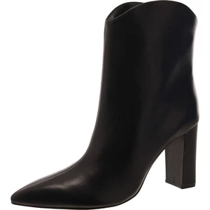 Arezzo Womens Black Leather Booties Ankle Boots Shoes 6 Medium (B,M) BHFO 3091 - Picture 1 of 4