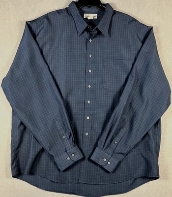 Crossings Men's Long Sleeve Shirt - Size: 3XLT - Dark Blue Plaid Pattern - #2414 - Image 1 of 4