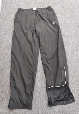 Pantalones Adidas Hombres Grandes Negros Malla Forrados Cremallera Dobladillo Viento Lluvia Golf Pista Gimnasio Y2K Foto 1 de 4