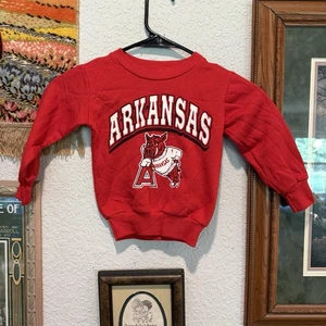 Vintage 90s RARE Arkansas Razorbacks Kids Sweatshirt Size 3 - Picture 1 of 7