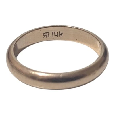 14k Yellow Gold Wedding Band Domed Ring Sz 6 Ralfe Rings 1922-1934 (3.2 Grams) - Image 1 of 4