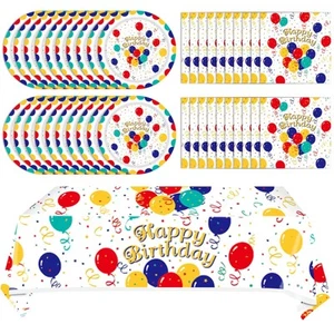 41Pcs Birthday Party Decorations Happy Birthday Colorful Balloons Disposable ... - Picture 1 of 7