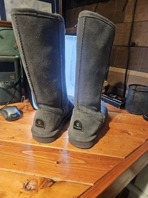 BEARPAW Meadow Gray Women's Wool Lined Winter Boots Leather Size 8 - Image 1 of 4