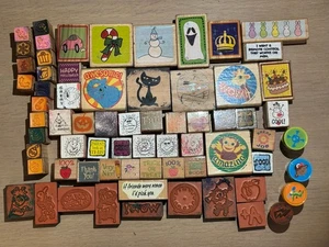 Large Lot of 65+ Rubber Stamps - Assorted Designs, Holiday, Teacher/Reward - Picture 1 of 19
