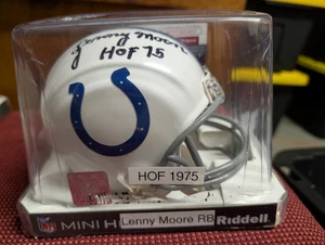 Indianapolis Colts handsigniert signed Mini Helm Coa Lenny Moore - Bild 1 von 3