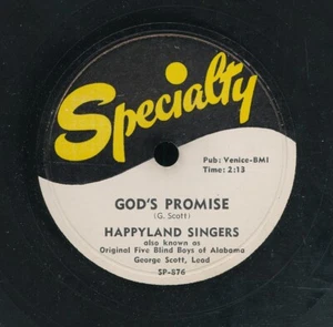 78tk-Black Gospel-SPECIALTY 876-Happyland Singers-(God's Promise/There is a foun - Picture 1 of 2